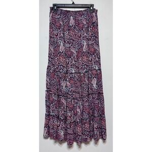Paisley Maxi Skirt - Pink and Purple